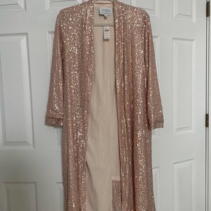NWT Anthropologie Rose Gold Sequin Duster